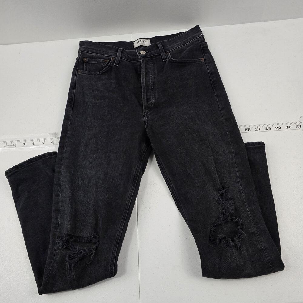 AGOLDE Nico High Rise Slim in Cassette‎ black size 27 womens denim 5846
